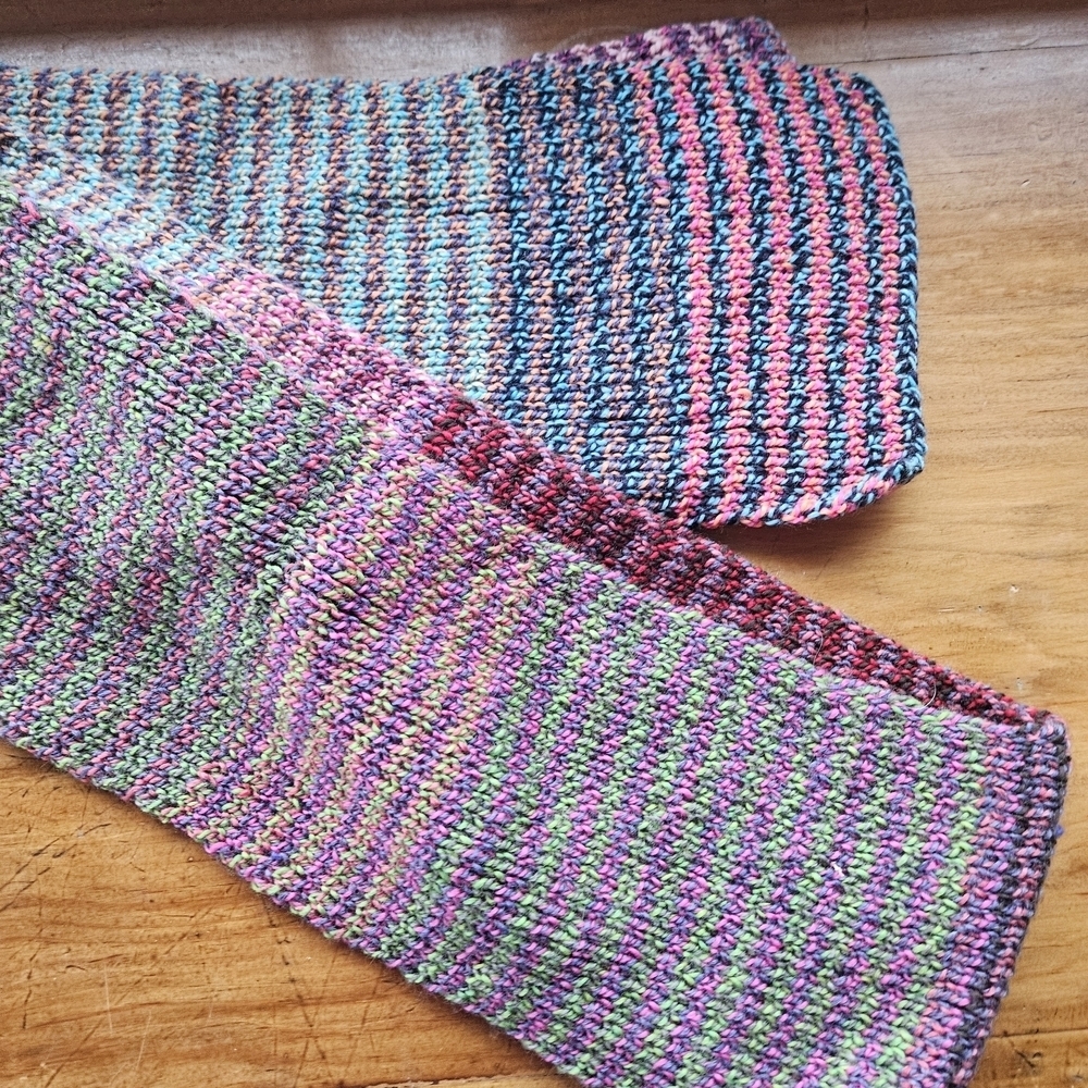 Hand Knit Multicolor Scarf - Picture 2 of 2
